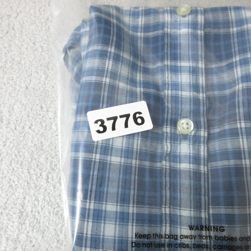 Ralph Lauren Button Down Shirt Blue Plaid Short‎ Sleeve Boys XL (18-20)